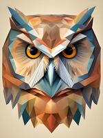 colorful abstract geometric owl with triangles photo