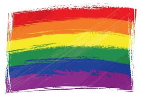 Gay pride flag created in grunge style vector