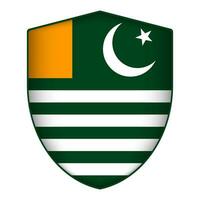 Azad Kashmir flag in shield shape. Vector illustration.