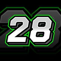 Twenty Eight Number Vector Clipart Simple Decal Design