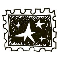 linda marca con estrellas para Víspera de Todos los Santos. negro y blanco dibujo con golpes similar a tinta. vector ilustración, bosquejo. dibujo, linda contrastando estrellas, negro bolígrafo. negro bolígrafo en blanco. ilustración