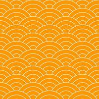 Orange Japanese wave pattern background. Japanese seamless pattern vector. Waves background illustration. for clothing, wrapping paper, backdrop, background, gift card. vector