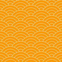 Orange Japanese wave pattern background. Japanese seamless pattern vector. Waves background illustration. for clothing, wrapping paper, backdrop, background, gift card. vector