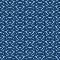 Navy blue Japanese wave pattern background. Japanese seamless pattern vector. Waves background illustration. for clothing, wrapping paper, backdrop, background, gift card. vector
