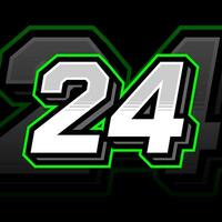 Twenty Four Number Vector Clipart Simple Decal Design