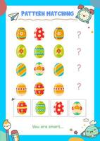 Matching pictures to patterns. Activity worksheet vector