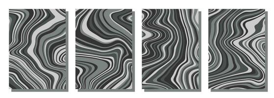Abstract psychedelic groovy set background. vector