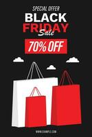 modern minimal black friday promo ads vertical banner poster layout template vector design