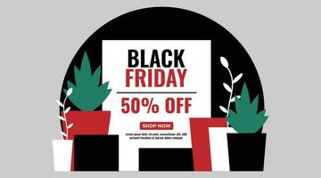 modern black friday shopping  ads landscape banner poster layout template vector design