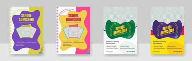 Junior School Admission Flyer, school education admission flyer poster layout template, vector