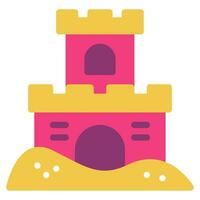 castillo de arena icono ilustración, para uiux, web, aplicación, infografía, etc vector