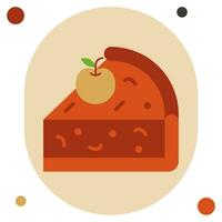 tarta rebanada icono ilustración, para uiux, web, aplicación, infografía, etc vector