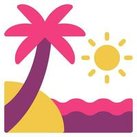 Beach Icon illustration, for uiux, web, app, infographic, etc vector