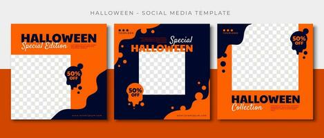 halloween fashion sale, fall season social media post template design, event promotion vector banner