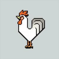 Pixel art illustration Rooster. Pixelated Rooster. Rooster farm pixelated for the pixel art game and icon for website and video game. old school retro. vector