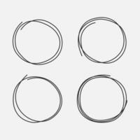 Circles notes set. Pen drawn shapes. Fast sketch. Vector