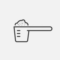 Measuring spoon line icon. Kitchen scoop. Vector