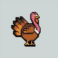 píxel Arte ilustración pavo. pixelado pavo. Turquía granja pixelado para el píxel Arte juego y icono para sitio web y vídeo juego. antiguo colegio retro vector