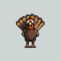 píxel Arte ilustración pavo. pixelado pavo. Turquía granja pixelado para el píxel Arte juego y icono para sitio web y vídeo juego. antiguo colegio retro vector