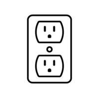 Electricity socket icon for power terminal vector