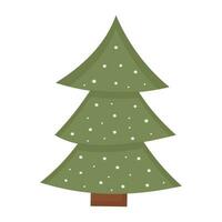 Christmas tree. New Years tree icon with snowflakes. vector