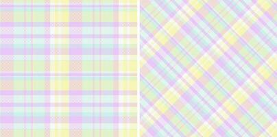 Textile plaid tartan of background vector check with a fabric texture pattern seamless.