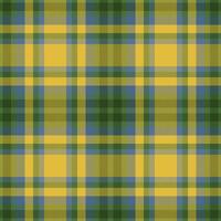 Plaid seamless pattern in green. Check fabric texture. Vector textile print.