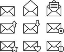 Envelope icons letter. Envelop icon vector template. Mail symbol element. Mailing label for web or print design.