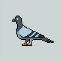 Pixel art illustration Pigeon. Pixelated Pigeon. Pigeon dove pixelated for the pixel art game and icon for website and video game. old school retro. vector