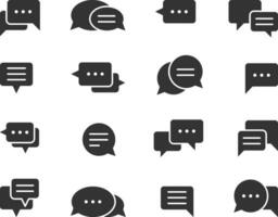 Chat icon vector design element. Talk bubble speech sign. Set dialogue balloons.