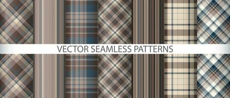 Set background tartan vector. Textile seamless fabric. Pattern plaid check texture. vector