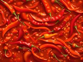 close up red chili pepper background. photo