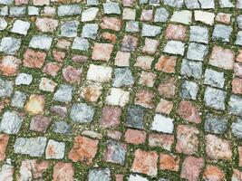 close up old stone pavement texture photo