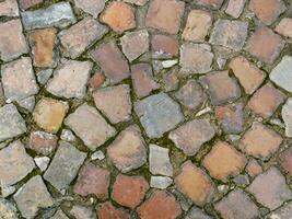 close up old stone pavement texture photo