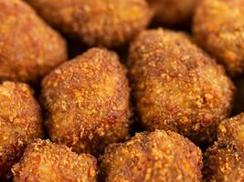 fried chicken nuggets, close - up photo