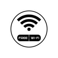 Free Wi-Fi icon symbol. Vector circle wifi sign with frame.