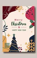 merry christmas and happy new year background vector