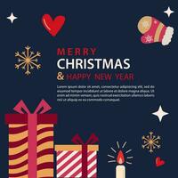 merry christmas and happy new year background vector