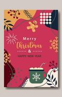 merry christmas and happy new year background vector