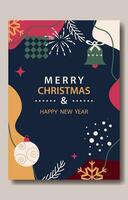 merry christmas and happy new year background vector