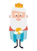 King of orient Melchor. Christmas ornament isolated vectorized. Magi wise men. vector