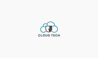 plantilla de diseño de logotipo de tecnología en la nube vector