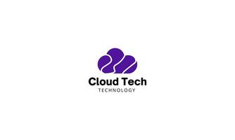 plantilla de diseño de logotipo de tecnología en la nube vector