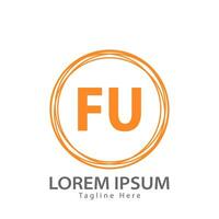 letter FU logo. F U. FU logo design vector illustration for creative company, business, industry. Pro vector