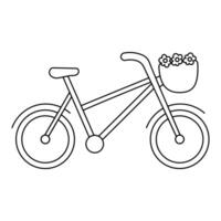 bike flowers basket ride france paris olympics vector