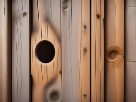 wood texture background with natural pattern with hole photo