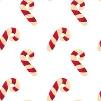 New Year seamless pattern. Christmas candy cane. Vector illustration. Christmas sweets. New Year's texture.