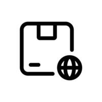 en todo el mundo entrega icono en de moda contorno estilo aislado en blanco antecedentes. en todo el mundo entrega silueta símbolo para tu sitio web diseño, logo, aplicación, ui vector ilustración, eps10.