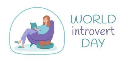 World introvert day vector