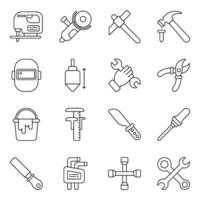 Set of Stationery and Design Tools Linear Icons vector